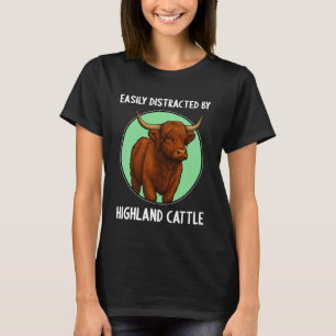 T-shirt Facilement distrait par la vache Highland Cow des