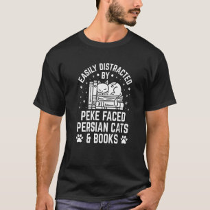T-shirt Facilement distrait par le chat persan au visage d
