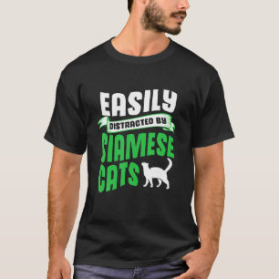 T-shirt Facilement Distrait Par Le Chat Siamois