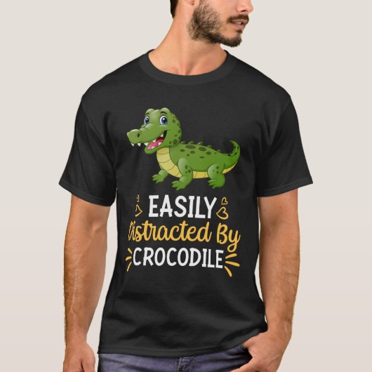 T-shirt Facilement Distrait Par Le Crocodile (Devant)