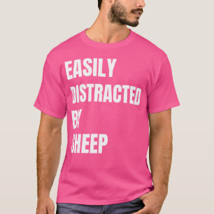 T-shirt Facilement Distrait Par Le Mouton Drôle