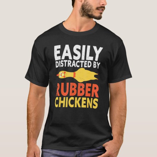 T-shirt Facilement Distrait Par Le Poulets En Caoutchouc B (Devant)