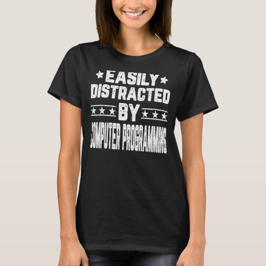 T-shirt Facilement Distrait Par Le Programme De Programmat (Devant)
