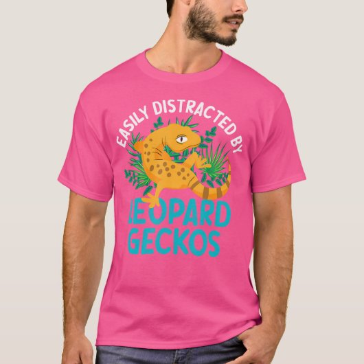 T-shirt Facilement Distrait Par Leopard Geckos (Devant)