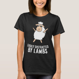 T-shirt Facilement Distrait Par Les Agneaux Drôle Agneau A