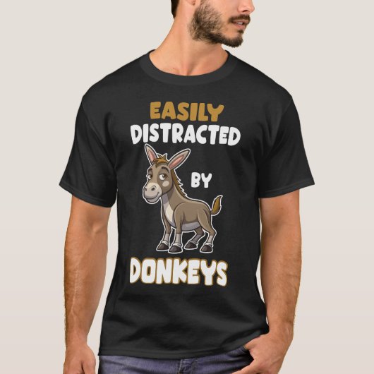 T-shirt facilement distrait par les ânes (Devant)