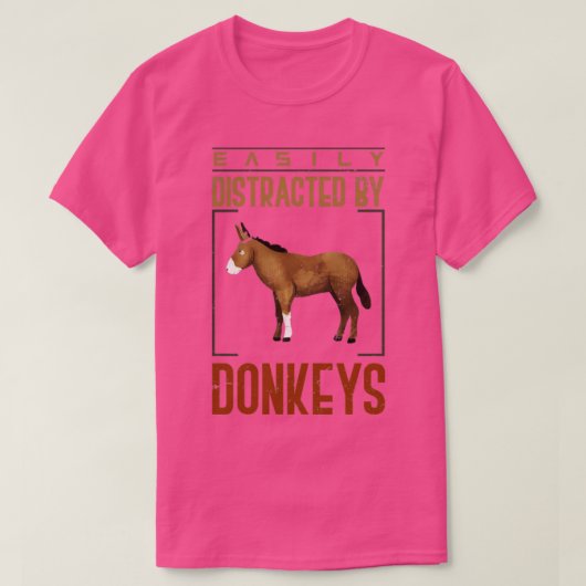 T-shirt Facilement Distrait Par Les Ânes (Design devant)