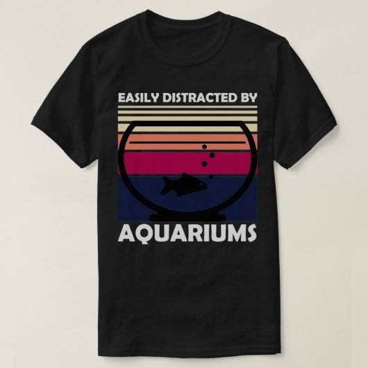 T-shirt Facilement Distrait Par Les Aquariums (Design devant)