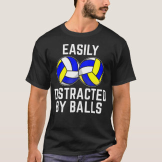 T-shirt Facilement Distrait Par Les Ballons Joueur De Voll
