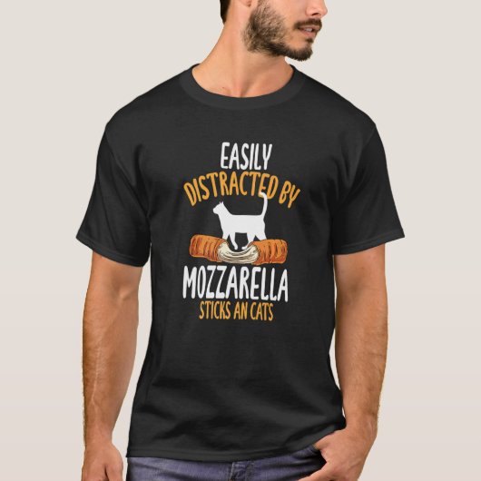 T-shirt Facilement Distrait Par Les Bâtonnets De Mozzarell (Devant)