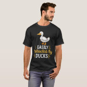 T-shirt Facilement Distrait Par Les Canards (Devant entier)