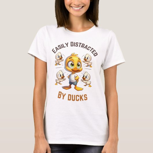 T-shirt Facilement distrait par les canards (Devant)