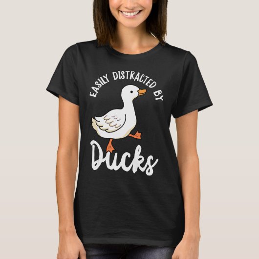 T-shirt Facilement Distrait Par Les Canards Mignons Marche (Devant)