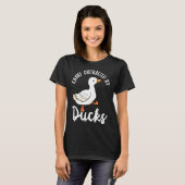 T-shirt Facilement Distrait Par Les Canards Mignons Marche (Devant entier)
