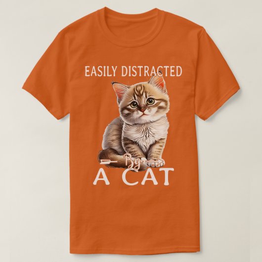 T-shirt Facilement distrait par les chats 4 (Design devant)