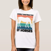 T-shirt Facilement Distrait Par Les Chevaux Élevant Cool A (Devant)