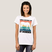 T-shirt Facilement Distrait Par Les Chevaux Élevant Cool A (Devant entier)