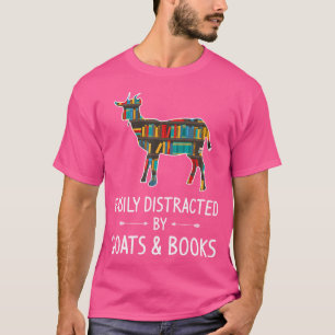 T-shirt Facilement Distrait Par Les Chèvres Livres Lover S