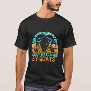 T-shirt Facilement Distrait Par Les Chèvres Vintage Amour