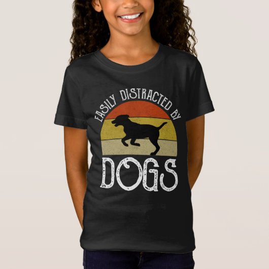 T-Shirt Facilement Distrait Par Les Chiens (Devant)