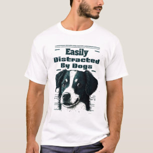 T-shirt Facilement Distrait Par Les Chiens