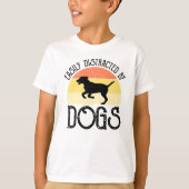 T-shirt Facilement Distrait Par Les Chiens (Devant)