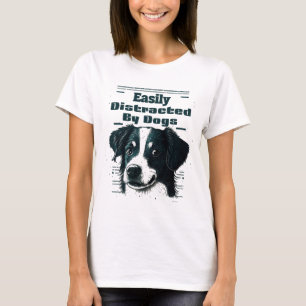 T-shirt Facilement Distrait Par Les Chiens