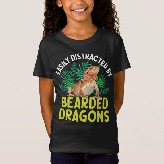 T-Shirt Facilement Distrait Par Les Dragons À Portes (Devant)