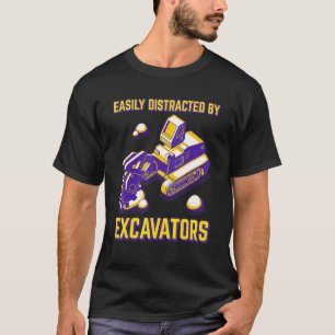 T-shirt Facilement Distrait Par Les Excavateurs Travaux De