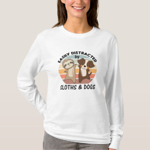 T-shirt Facilement Distrait Par Les Fentes Et Chiens Fente