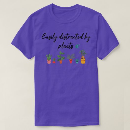 T-shirt Facilement Distrait Par Les Fentes Et Plantes Plan (Design devant)