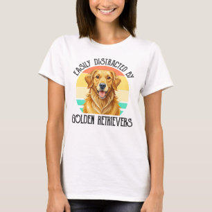 T-shirt Facilement Distrait Par Les Golden Retrievers