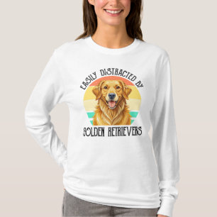 T-shirt Facilement Distrait Par Les Golden Retrievers