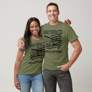 T-shirt Facilement distrait par les hélicoptères