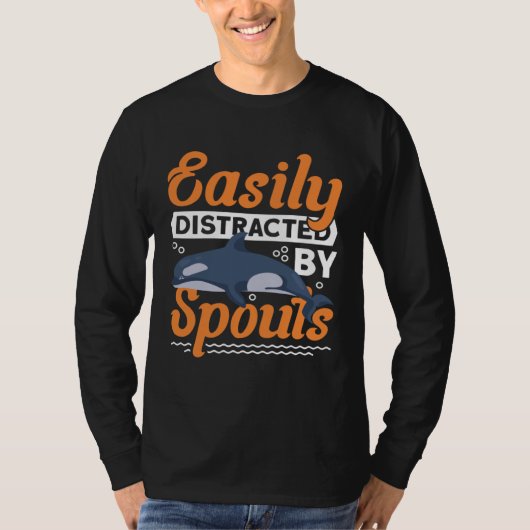 T-shirt Facilement distrait par les jets de cétacés observ (Devant)