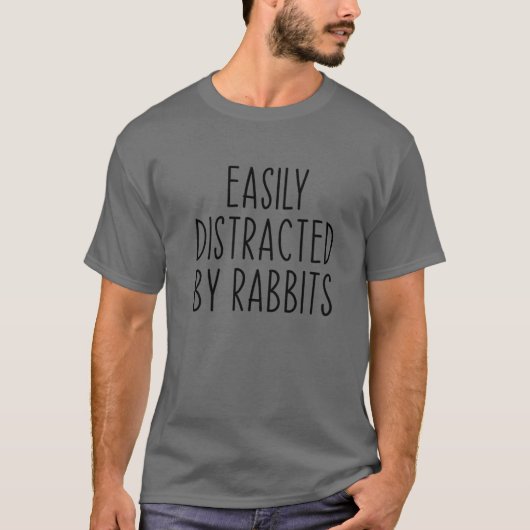 T-shirt Facilement Distrait Par Les Lapins Drôle Lapin Agr (Devant)