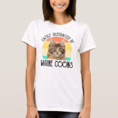 T-shirt Facilement Distrait Par Les Maine Coons (Devant)