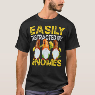 T-shirt Facilement Distrait Par Les Nains De Jardin Tourne