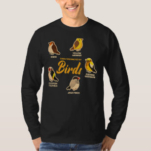 T-shirt Facilement Distrait Par Les Oiseaux Mignonne Oisea