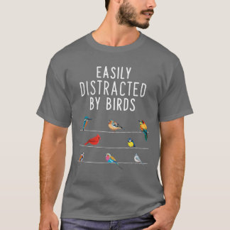 T-shirt Facilement Distrait Par Les Oiseaux vintage