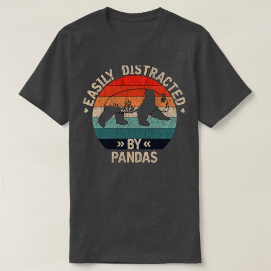 T-shirt Facilement Distrait Par Les Pandas (Design devant)