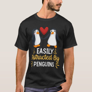 T-shirt Facilement Distrait Par Les Pingouins