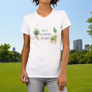 T-shirt Facilement Distrait par les Plantes Botanique Susp