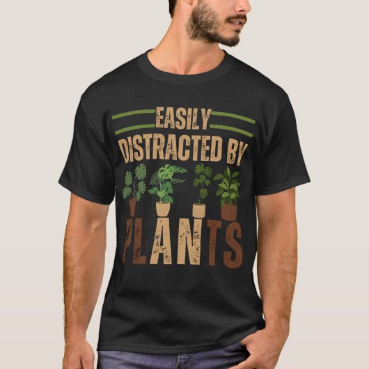 T-shirt Facilement Distrait Par Les Plantes Pour Les Amour (Devant)