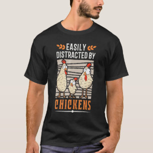 T-shirt Facilement Distrait Par Les Poules Éleveur De Poul