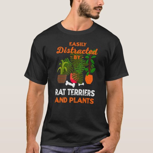 T-shirt Facilement Distrait Par Les Rat Terriers Et Les Ra (Devant)