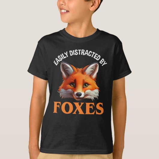 T-shirt Facilement Distrait Par Les Renards (Devant)