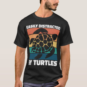 T-shirt Facilement Distrait Par Les Tortues Cool Animal Me