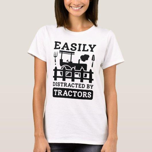 T-shirt Facilement Distrait Par Les Tracteurs (Devant)