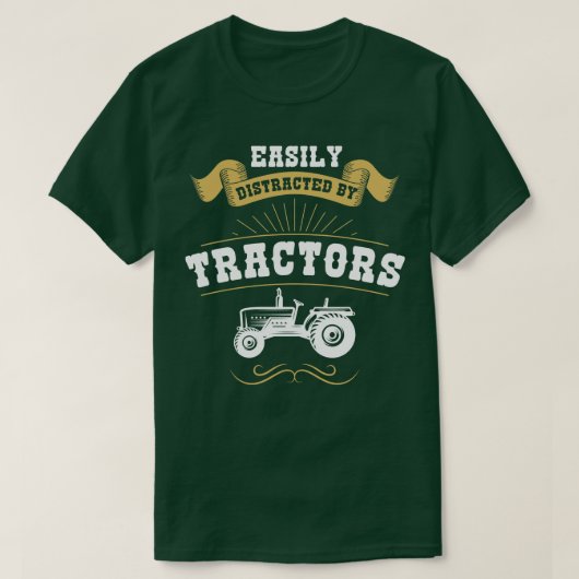 T-shirt Facilement Distrait Par Les Tracteurs (Design devant)